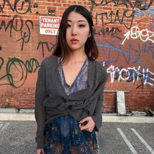 1/1 Sample Anglomani 2-way Cardigan w/ Silver Loose Thread